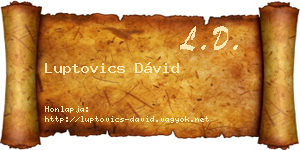 Luptovics Dávid névjegykártya
